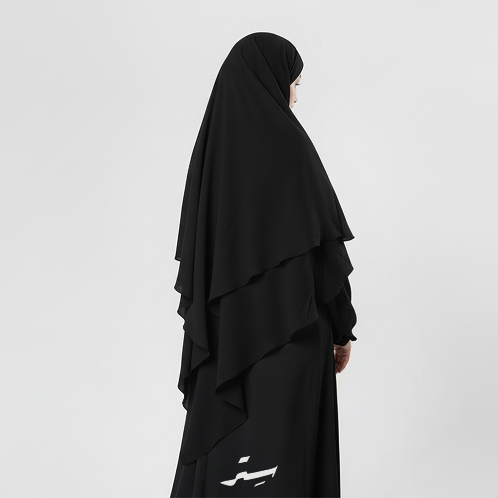 خمار فرنس طبقتين كريب ملكي – أناقة عملية خفيفة