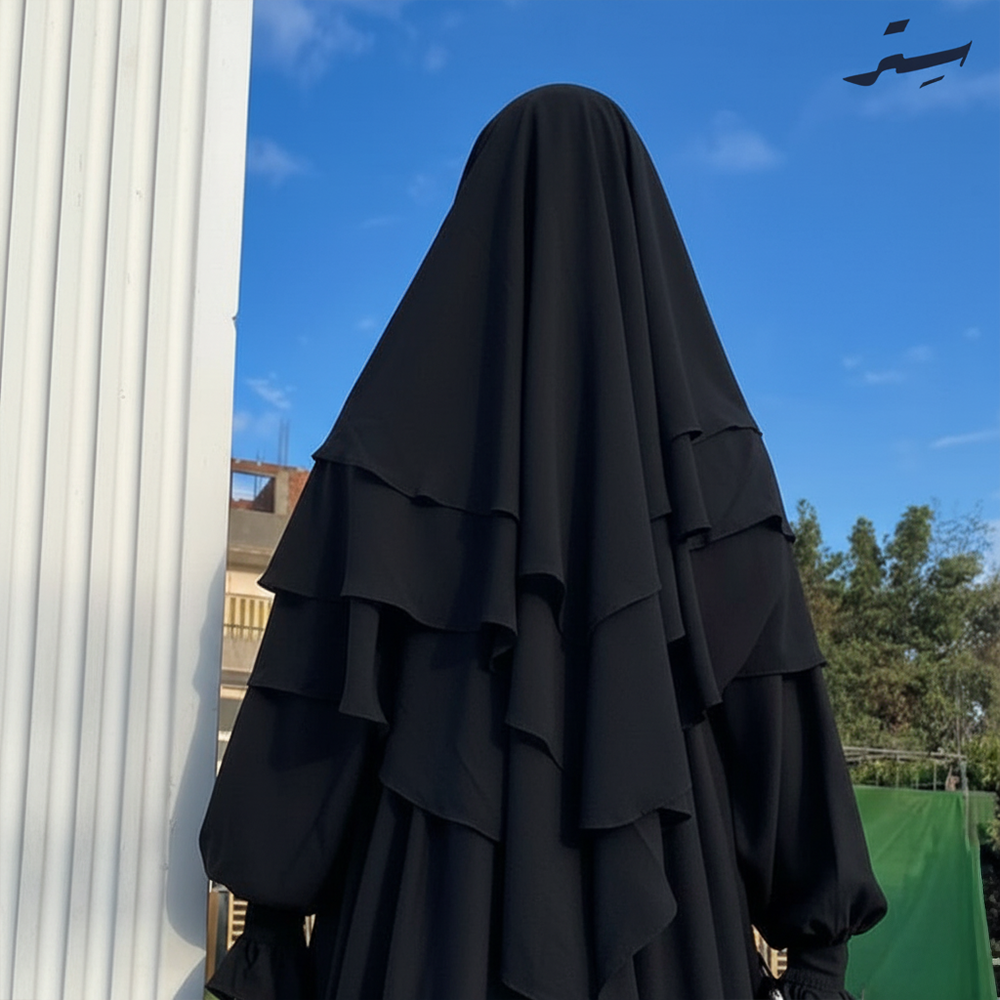 خمار فرنس ملكي بثلاث طبقات – لمسة فخامة وأنوثة