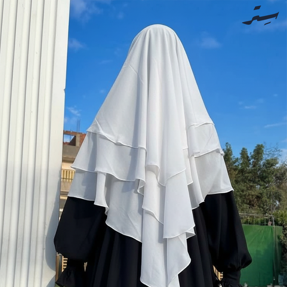 خمار فرنس ملكي بثلاث طبقات – لمسة فخامة وأنوثة