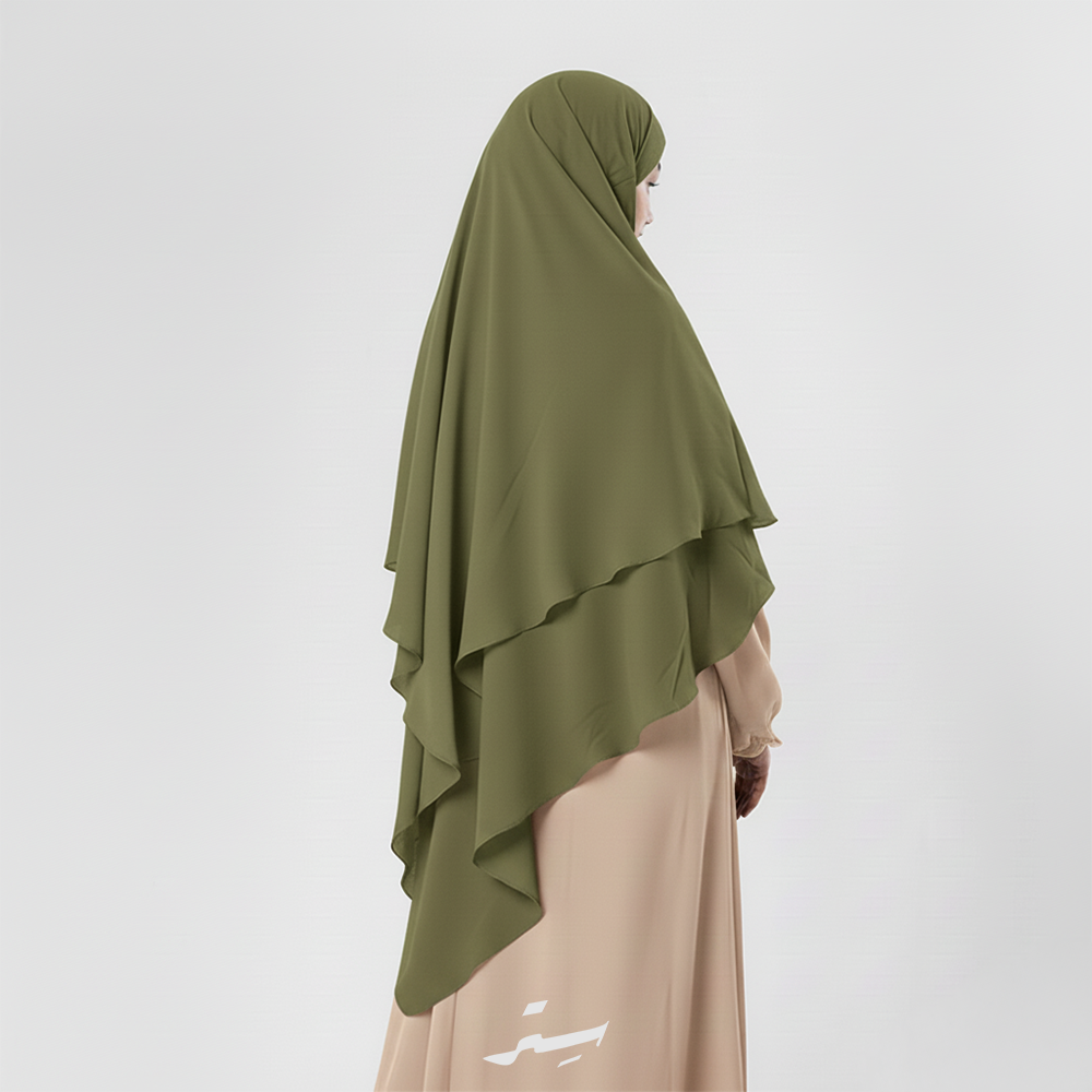 خمار فرنس طبقتين كريب ملكي – أناقة عملية خفيفة