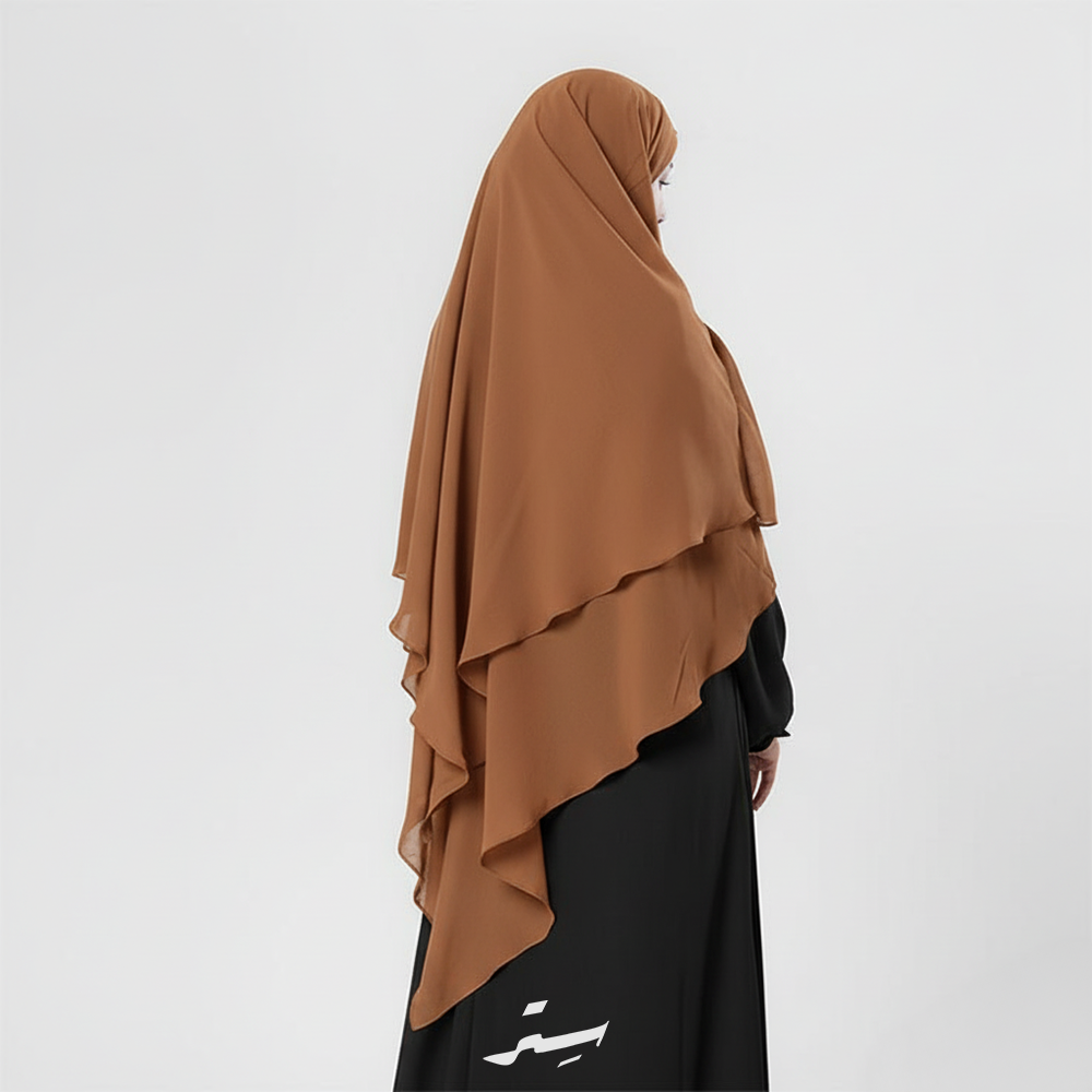 خمار فرنس طبقتين كريب ملكي – أناقة عملية خفيفة