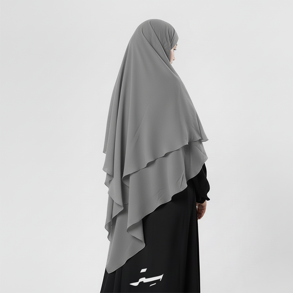 خمار فرنس طبقتين كريب ملكي – أناقة عملية خفيفة