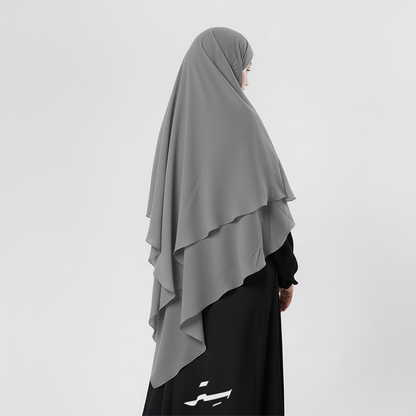 خمار فرنس طبقتين كريب ملكي – أناقة عملية خفيفة