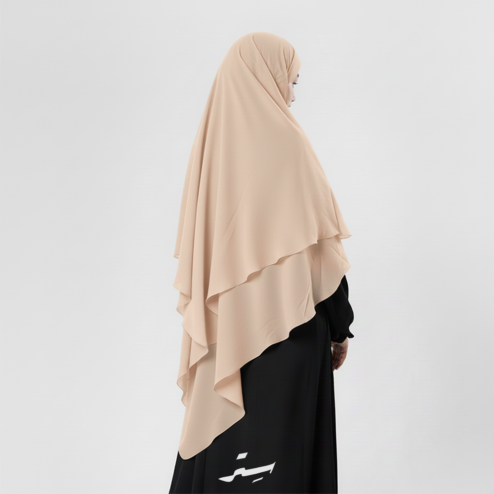 خمار فرنس طبقتين كريب ملكي – أناقة عملية خفيفة