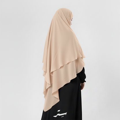 خمار فرنس طبقتين كريب ملكي – أناقة عملية خفيفة