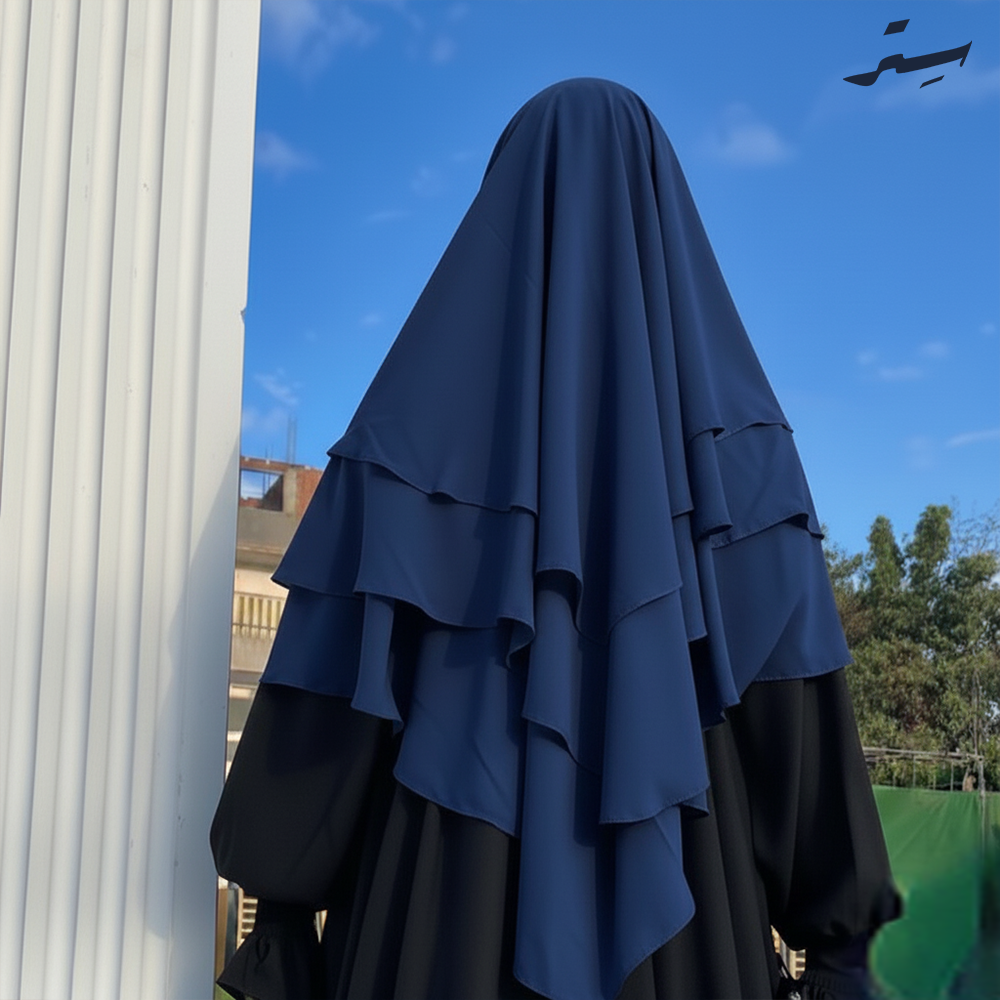 خمار فرنس ملكي بثلاث طبقات – لمسة فخامة وأنوثة