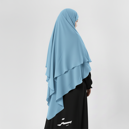 خمار فرنس طبقتين كريب ملكي – أناقة عملية خفيفة