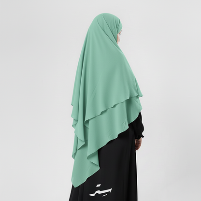 خمار فرنس طبقتين كريب ملكي – أناقة عملية خفيفة