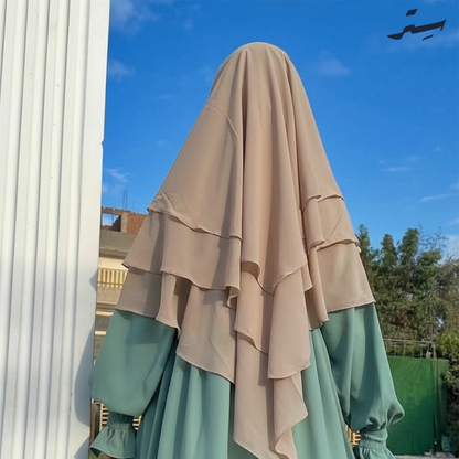 خمار فرنس ملكي بثلاث طبقات – لمسة فخامة وأنوثة