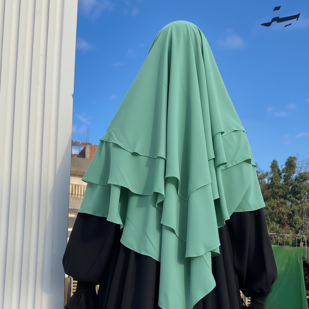 خمار فرنس ملكي بثلاث طبقات – لمسة فخامة وأنوثة