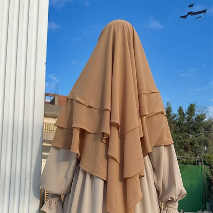 خمار فرنس ملكي بثلاث طبقات – لمسة فخامة وأنوثة