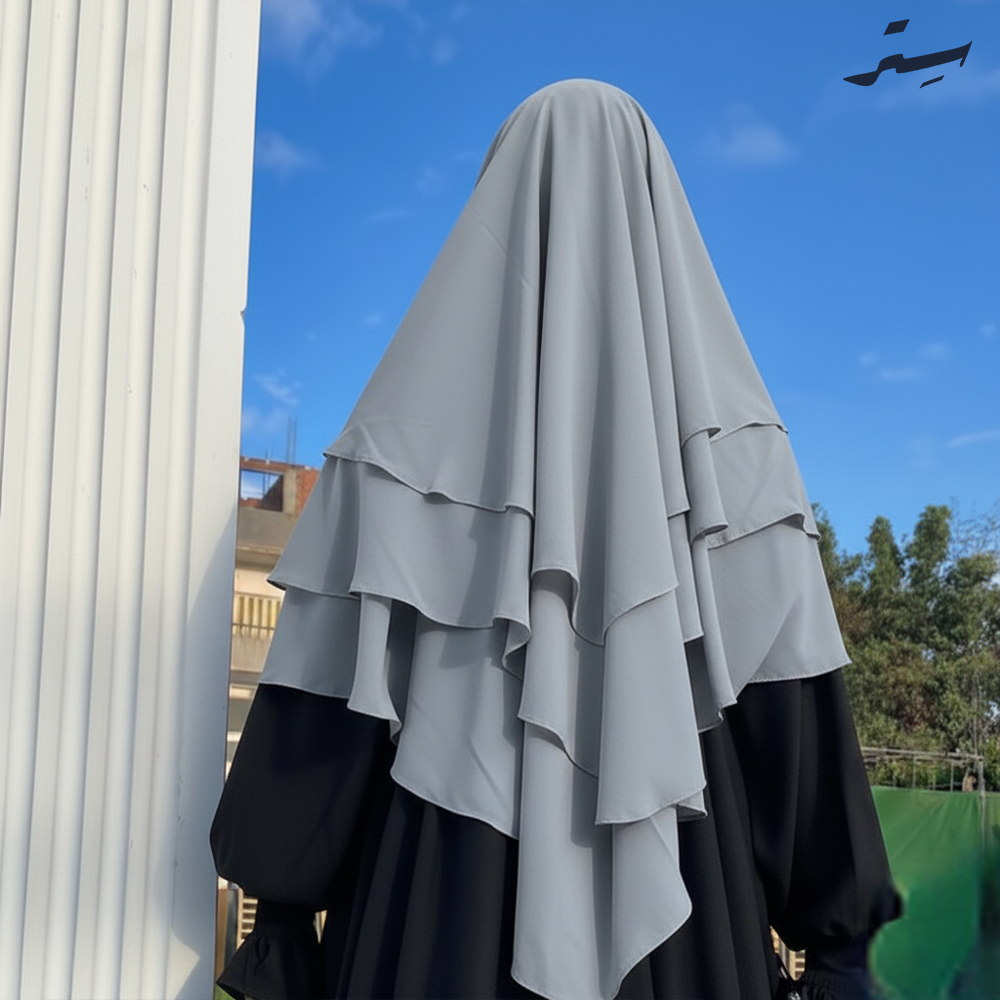 خمار فرنس ملكي بثلاث طبقات – لمسة فخامة وأنوثة