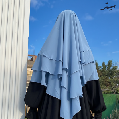 خمار فرنس ملكي بثلاث طبقات – لمسة فخامة وأنوثة