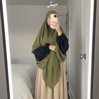 خمار طويل يومي طبقة واحدة كريب ملكي – بساطة وأناقة كل يوم