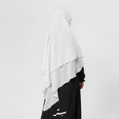 خمار فرنس طبقتين كريب ملكي – أناقة عملية خفيفة