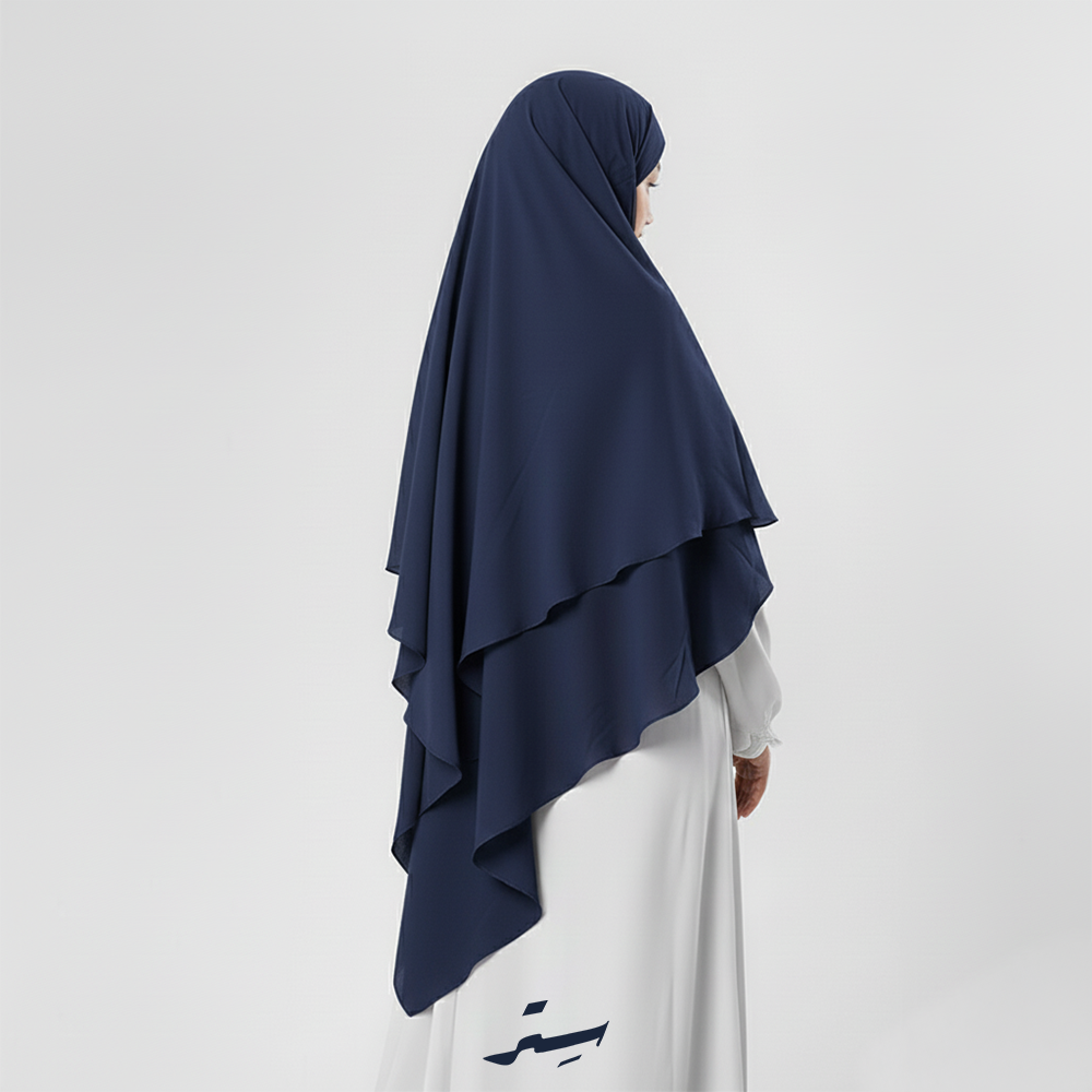 خمار فرنس طبقتين كريب ملكي – أناقة عملية خفيفة