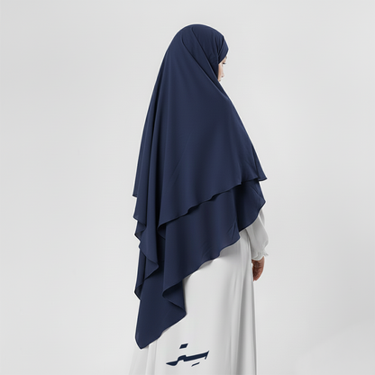 خمار فرنس طبقتين كريب ملكي – أناقة عملية خفيفة