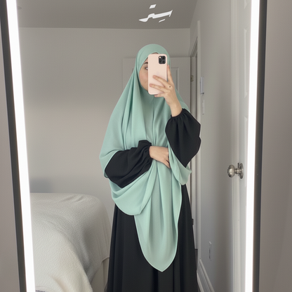 خمار طويل يومي طبقة واحدة كريب ملكي – بساطة وأناقة كل يوم